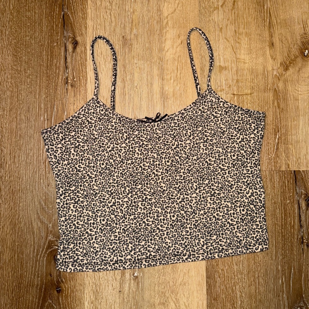 Leopard Print Spaghetti Strap Top